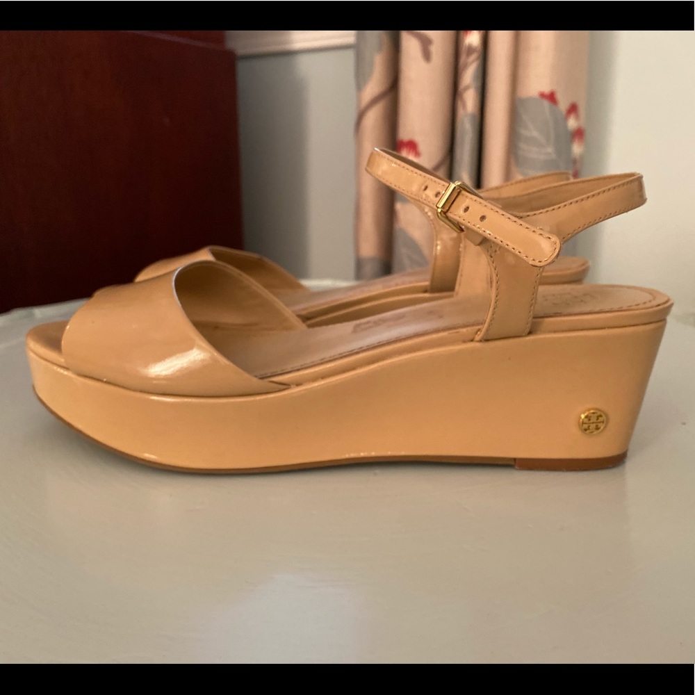 Tory Burch Nude Platform Wedge Sandal